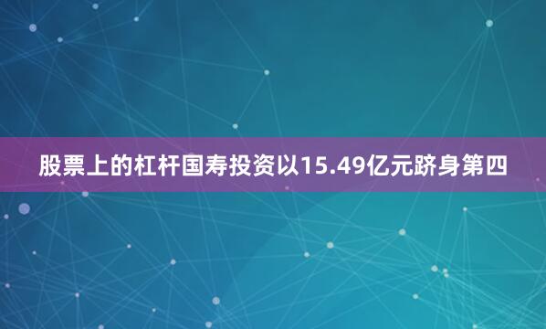 股票上的杠杆国寿投资以15.49亿元跻身第四