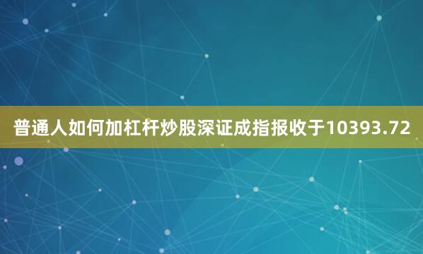 普通人如何加杠杆炒股深证成指报收于10393.72